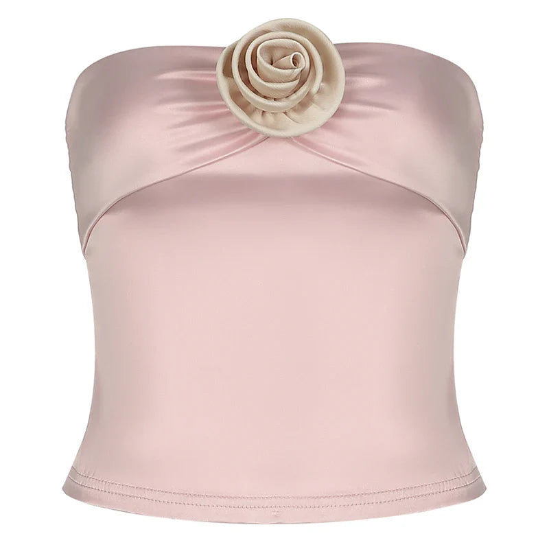 Coquette Soft Pink Rose Strapless Top My Store