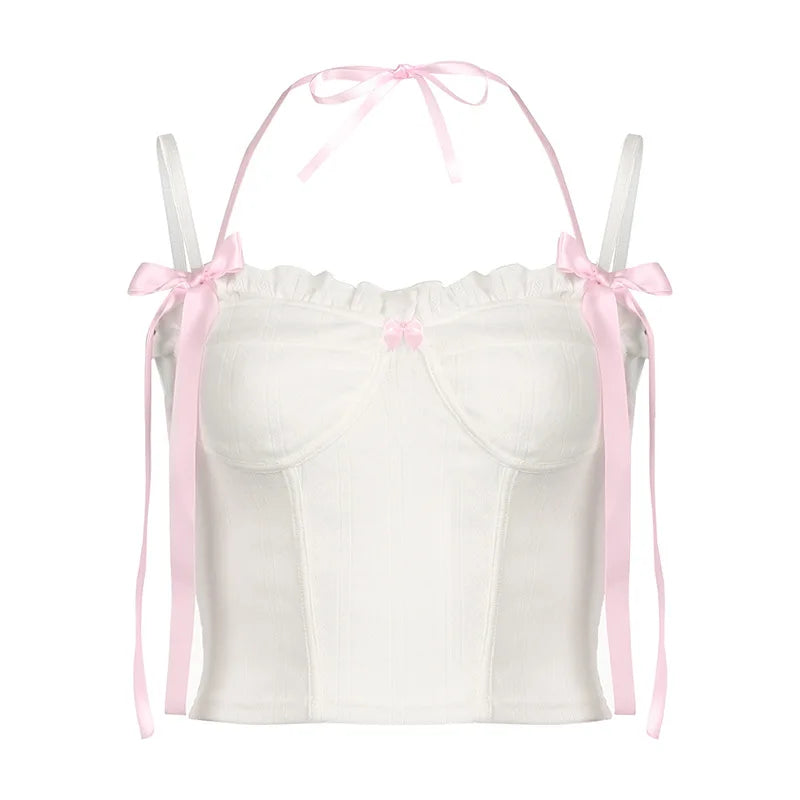 Cute White Bow Coquette Top My Store